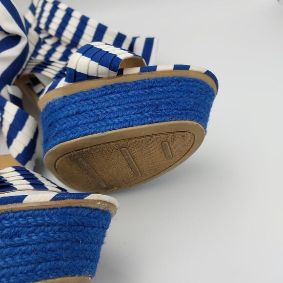 Zigi soho Khloe Blue White‎ Open Toe Platform Ankle Strap High Heels Size 9 - Picture 6 of 6